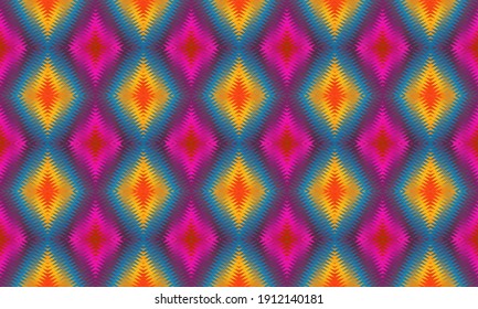 Seamless vector pattern. Background for decor or ethnic Mexican fabric pattern with colorful stripes. Can be used for ceramic tiles, wallpapers, linoleum, textiles.