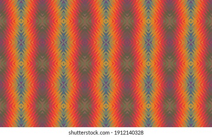 Seamless vector pattern. Background for decor or ethnic Mexican fabric pattern with colorful stripes. Can be used for ceramic tiles, wallpapers, linoleum, textiles.