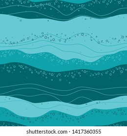 Seamless vector pattern background. Hand drawn sea illustration. Ocean wave
