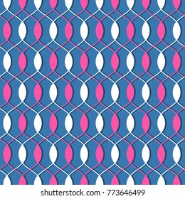 Seamless vector pattern background of multicolored wavy lines and ovals. Design elements for Scrapbook. Can be used for wallpapers, picture fills, background, surface 