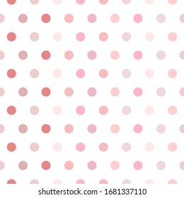 Seamless vector pattern background. Pastel colorful polka dots