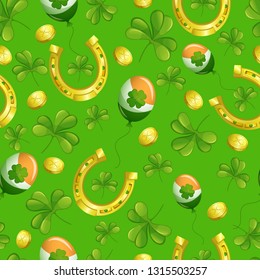 Seamless vector pattern for the background to St. Patrick's Day