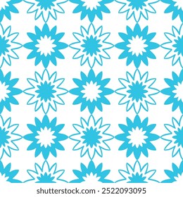Plano de fundo de padrão de vetor contínuo com estrelas na ilustração de design de vetor de estilo azul, têxtil