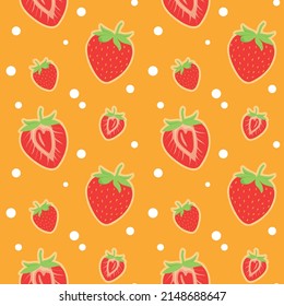 Seamless vector pattern background of strawberries made of simple illustrations.