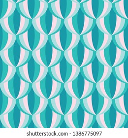 Seamless vector pattern background with teal color monochrome beach balls. Seamless geometric pattern for fabric, wallpaper, scrapooking projects. Surface pattern background.