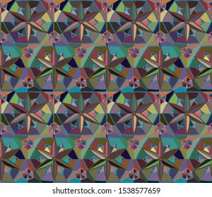 Seamless vector pattern. Background texture in geometric ornamental style.