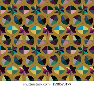 Seamless vector pattern. Background texture in geometric ornamental style.