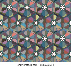 Seamless vector pattern. Background texture in geometric ornamental style.