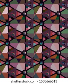 Seamless vector pattern. Background texture in geometric ornamental style.