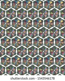 Seamless vector pattern. Background texture in geometric ornamental style.