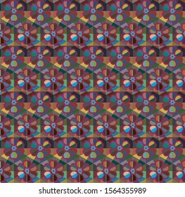 Seamless vector pattern. Background texture in geometric ornamental style.