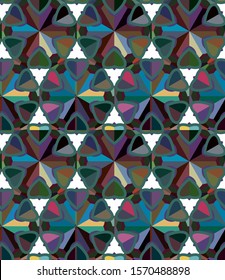 Seamless vector pattern. Background texture in geometric ornamental style.