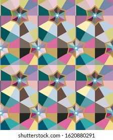 Seamless vector pattern. Background texture in geometric ornamental style.