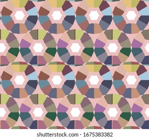 Seamless vector pattern. Background texture in geometric ornamental style.
