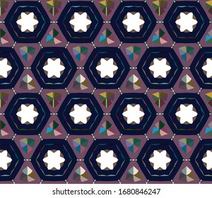 Seamless vector pattern. Background texture in geometric ornamental style.