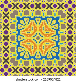 Seamless vector pattern. Background texture in geometric ornamental style.Repeat background.Color mandala.