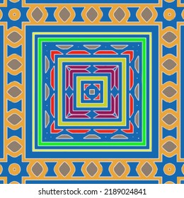 Seamless vector pattern. Background texture in geometric ornamental style.Repeat background.Color mandala.