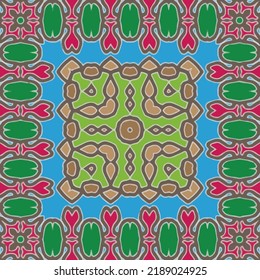 Seamless vector pattern. Background texture in geometric ornamental style.Repeat background.Color mandala.