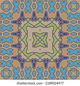 Seamless vector pattern. Background texture in geometric ornamental style.Repeat background.Color mandala.