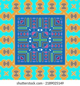 Seamless vector pattern. Background texture in geometric ornamental style.Repeat background.Color mandala.