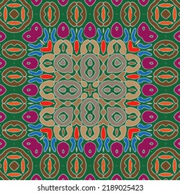 Seamless vector pattern. Background texture in geometric ornamental style.Repeat background.Color mandala.