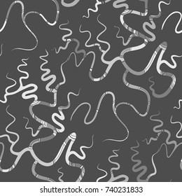 Seamless vector pattern. Background texture of loops. Monochrome