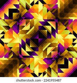Seamless vector pattern background of a triangles. Aztec pattern