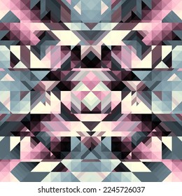 Seamless vector pattern background of a triangles. Aztec pattern