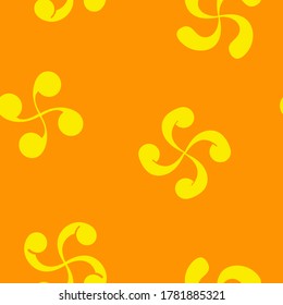 Seamless vector pattern with Basque cross Lauburu