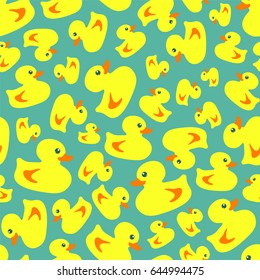 Seamless vector pattern - bath ducks background
