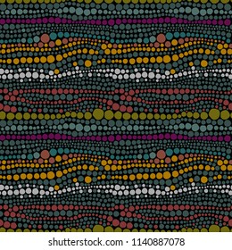 seamless vector pattern of beads, ethnic ornament of colored beads in African and Indian style
