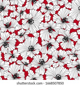 Seamless vector pattern of a beautiful flower,