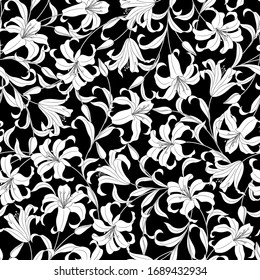 Patrón vectorial sin soldadura de una flor hermosa,