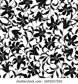 Seamless vector pattern of a beautiful flower,