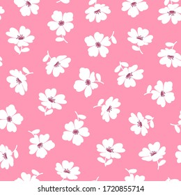 Seamless vector pattern of a beautiful flower,