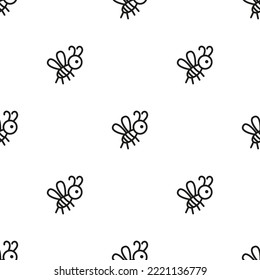 Seamless vector pattern with bees