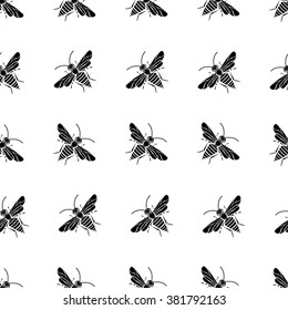 Seamless vector pattern with bees