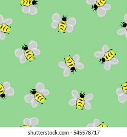 seamless vector pattern with bees
