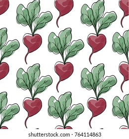 Seamless vector pattern with beets