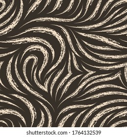 Seamless vector pattern of beige brush strokes or paints. Grunge texture for fabrics and wrapping paper or packaging. Pattern for t-shirts of leggings or curtains