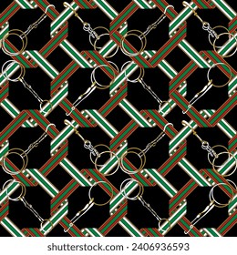 Seamless Vector pattern of Belt and Chains