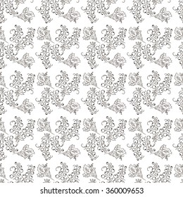 Seamless vector pattern with berries. White background