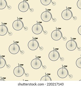 Seamless vector pattern with bicycles