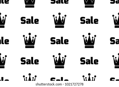 Seamless vector pattern big sale. Seamless background. crown, vip, glamor, fashion