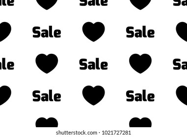 Seamless vector pattern big sale. Seamless background. heart, holiday, love, relationship