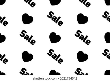 Seamless vector pattern big sale. Seamless background. heart, holiday, valentine