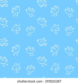 Seamless vector pattern with birds