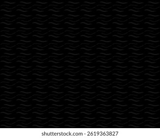 Seamless vector pattern. Black abstract background with wavy short lines pattern. Repeating design and suitable for wallpaper, decoration, background, paper fabric, etc.