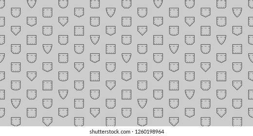 seamless vector pattern of black pockets on white background