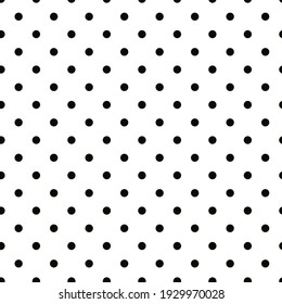 Seamless vector pattern black  polka dots on a white background.Abstract background. Decorative print. 